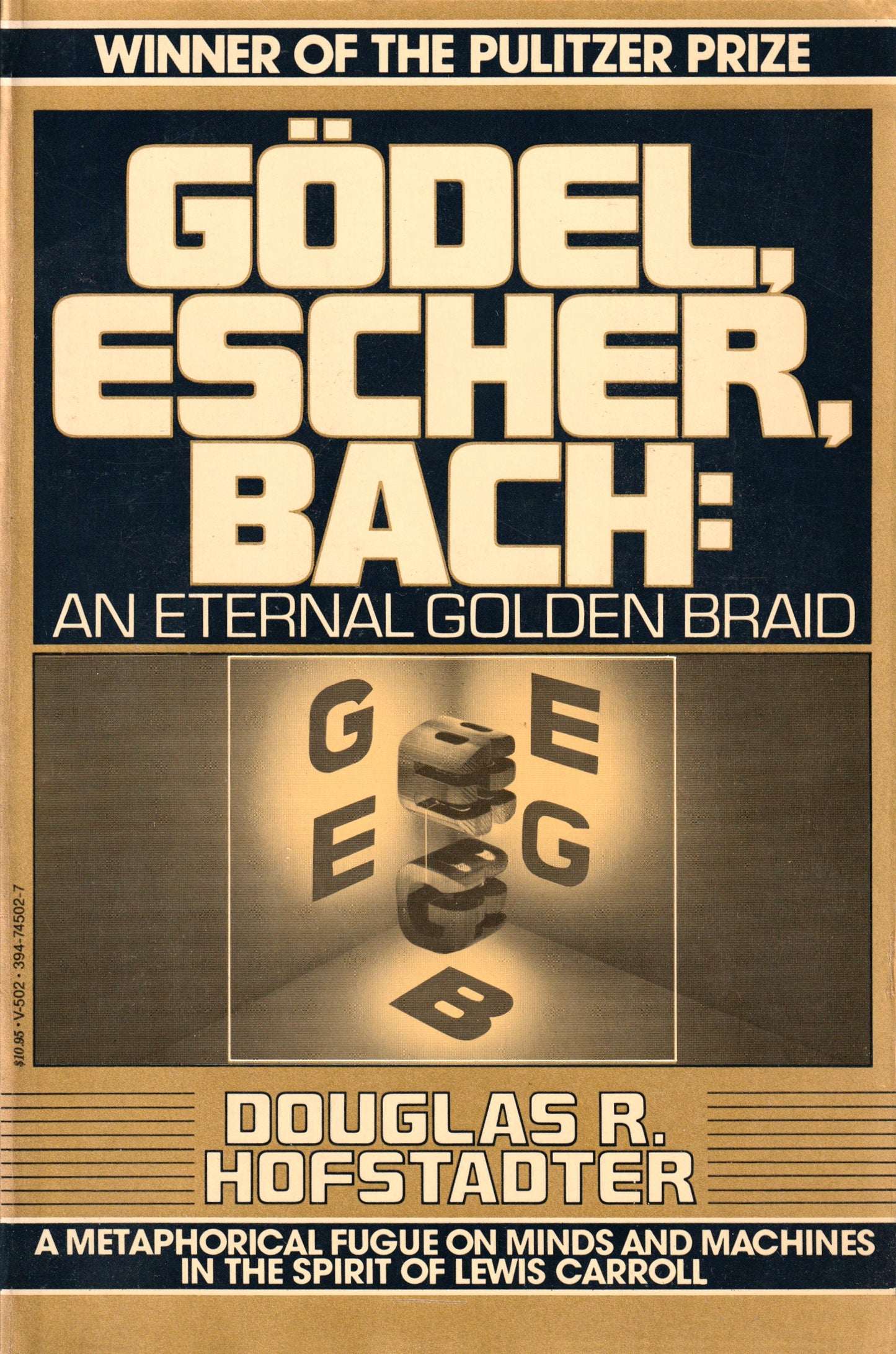 Book cover of Gödel, Escher, Bach: An Eternal Golden Braid by Douglas R. Hofstadter