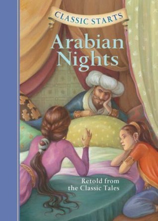Book cover of Arabian Nights by Martin Woodside (Adapter), Lucy Corvino (Illustrations), Arthur Pober (Afterword), Anonymous