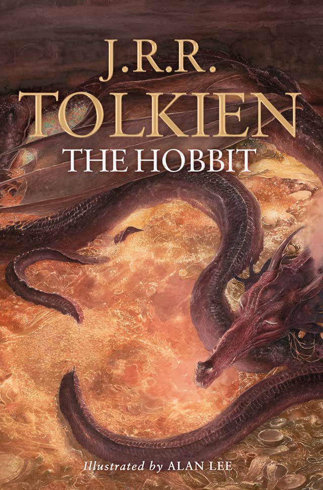 Book cover of The Hobbit by J.R.R. Tolkien, Alan Lee (Illus.)