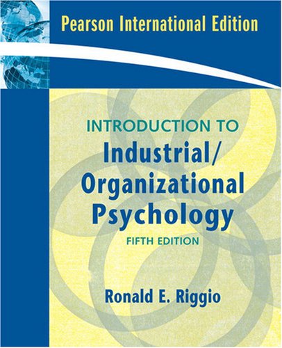 Book cover of Introduction To Industrial And Organizational Psychology by Ronald E. Riggio