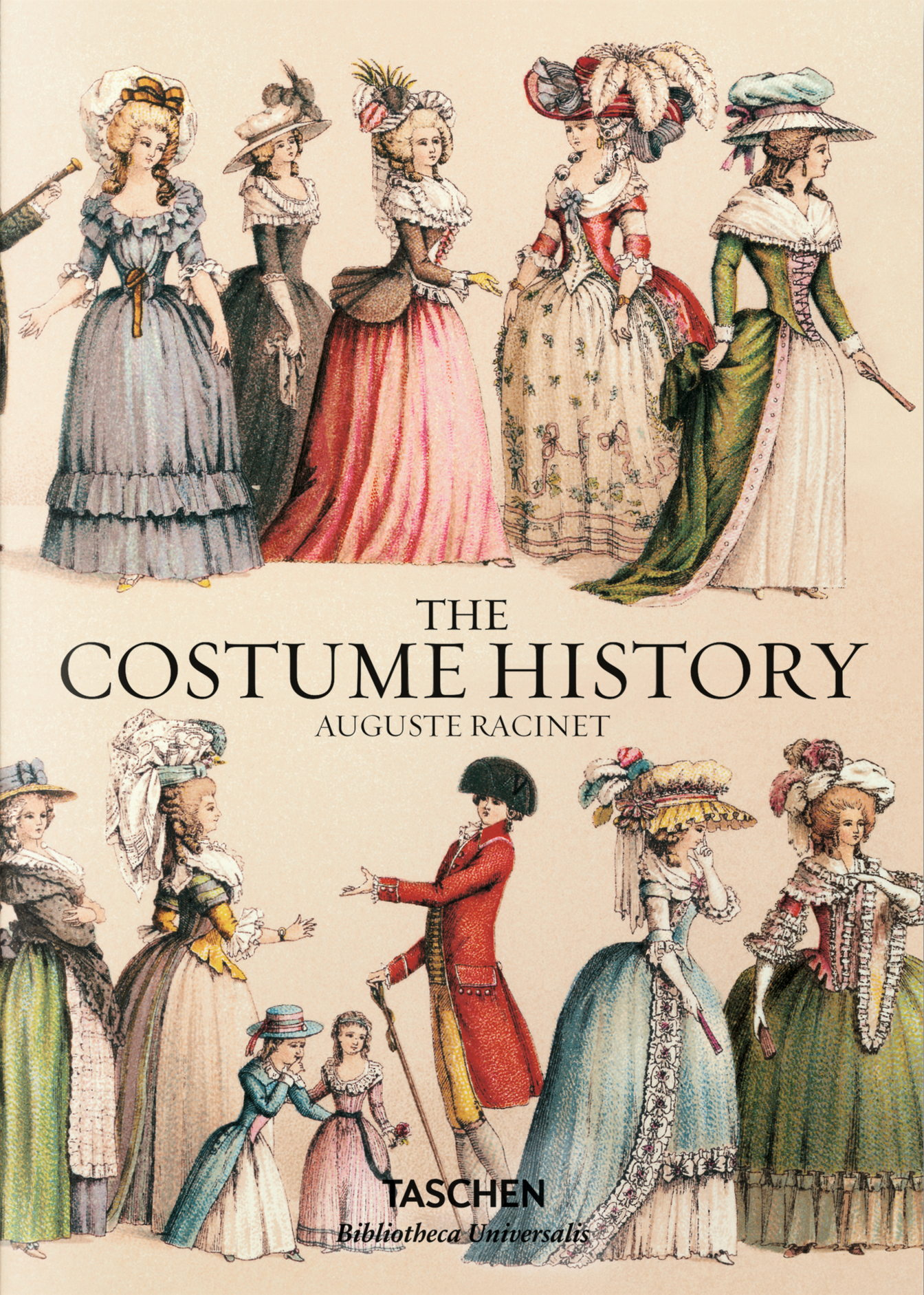 Book cover of The Costume History by Auguste Racinet, Chris Miller (Trans.)