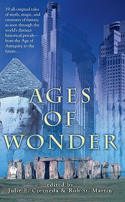 Book cover of Ages of Wonder by Julie E. Czerneda (Ed.), Rob St.Martin (Ed.), Kristen Bonn, K.J. Gould, Costi Gurgu, Nina Kiriki Hoffman, Liz Holliday, Elizabeth Ann Scarborough, Caitlin Sweet, Sandra Tayler, Ika Vanderkoeck, Ceri Young, Karina Sumner-Smith