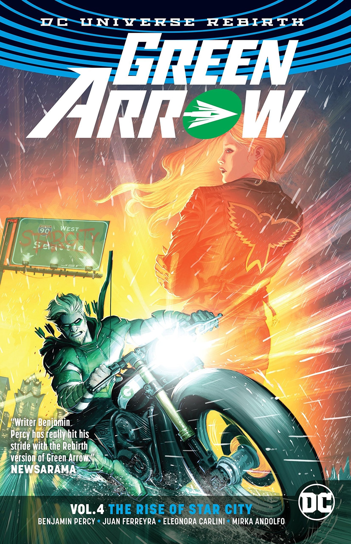 Book cover of Green Arrow, Vol. 4: The Rise of Star City by Benjamin Percy, Otto Schmidt (Illus.)