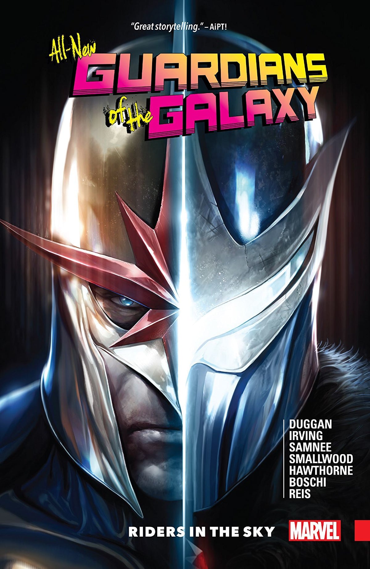 Book cover of All-New Guardians Of The Galaxy, Vol. 2: Riders In The Sky by Gerry Duggan, Frazer Irving, Chris Samnee (Illus.), Greg Small Wood (Illus.), Mike Hawthorne (Illus.)