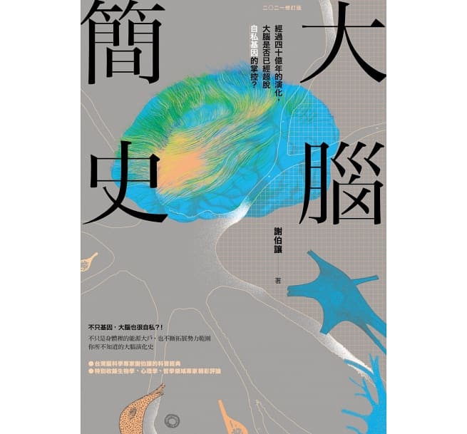 Book cover of 大脑简史:经过四十亿年的演化,大脑是否已经超脱自私基因的掌控 by 谢伯让