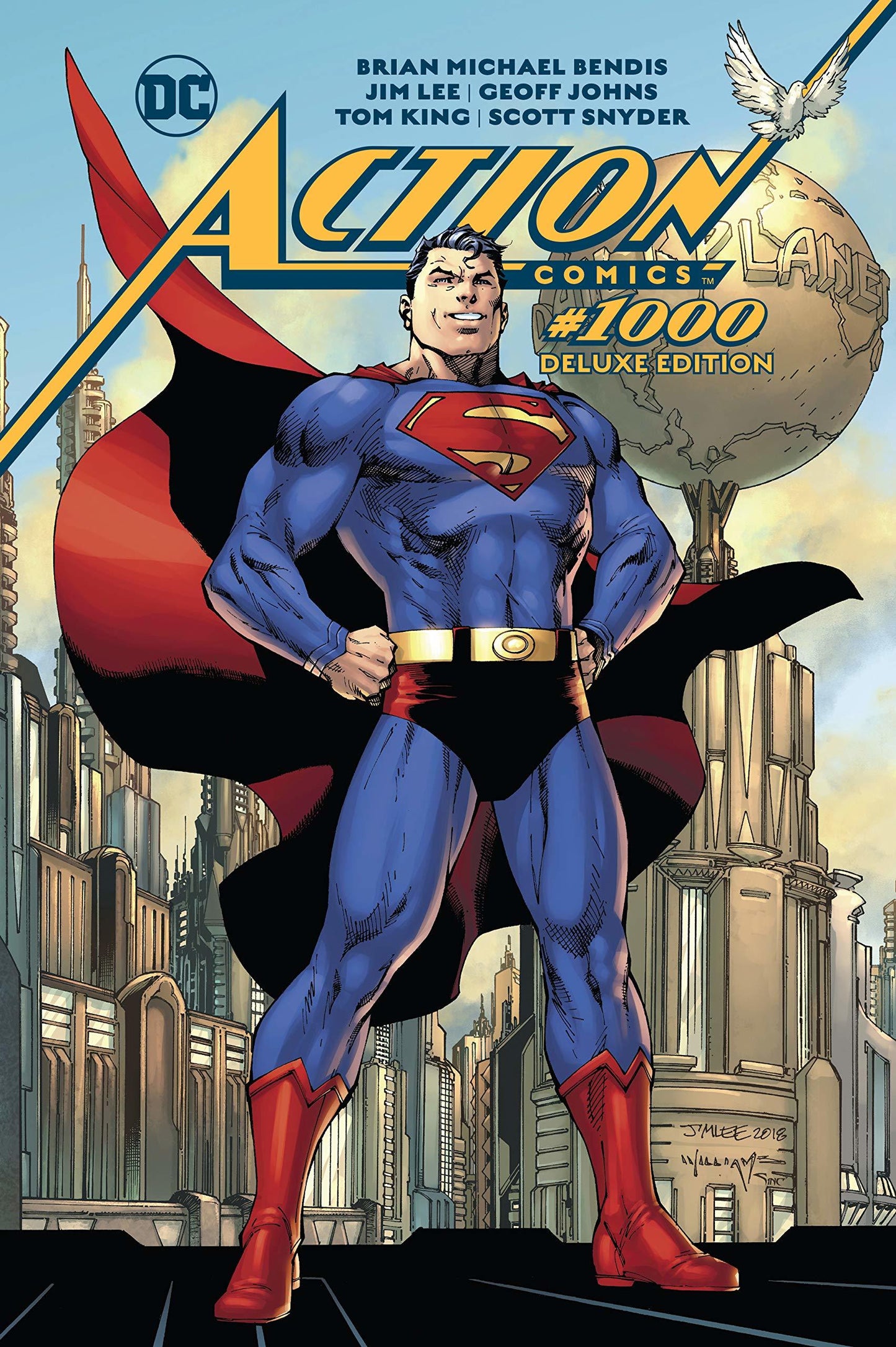Book cover of Action Comics #1000: Deluxe Edition by Brian Michael Bendis, Geoff Johns, Scott Snyder, Tom King, Olivier Coipel (Illus.)