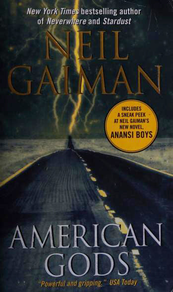 Book cover of American Gods by Neil Gaiman