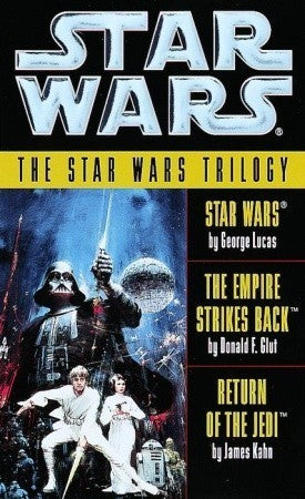 Book cover of The Star Wars Trilogy by George Lucas, Donald F. Glut, James Kahn, Alan Dean Foster