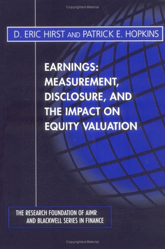 Book cover of Earnings: Measurement, Disclosure, And The Impact On Equity Valuation by D. Eric Hirst