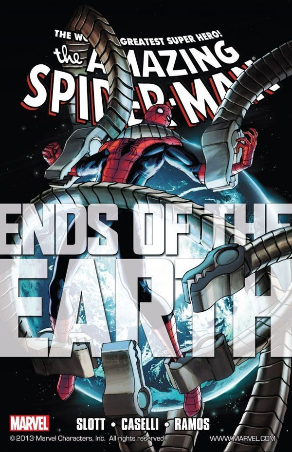 Book cover of The Amazing Spider-Man: Ends of Earth by Dan Slott, Stefano Caselli (Illus.)