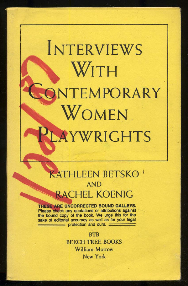 Book cover of Interviews With Contemporary Women Playwrights by Kathleen Betsko, Rachel Koenig