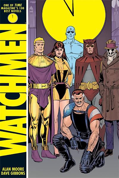 Book cover of Watchmen by Alan             Moore, Dave Gibbons (Illus.), John    Higgins (Illus.)