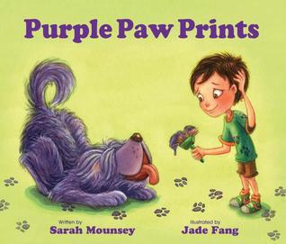 Book cover of Purple Paw Prints by Sarah Mounsey