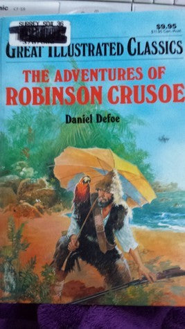 Book cover of The Adventures of Robinson Crusoe by Daniel Defoe