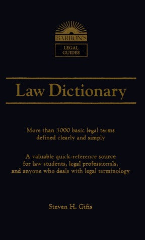 Book cover of Law Dictionary by Steven H. Gifis
