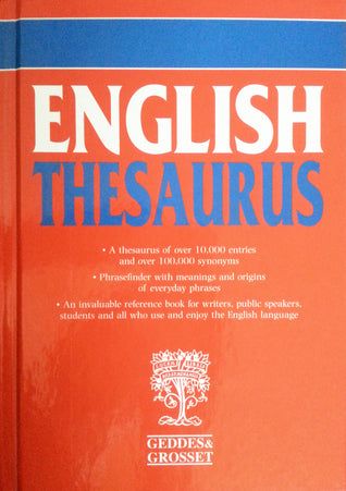 Book cover of English Thesaurus by Geddes and Grosset