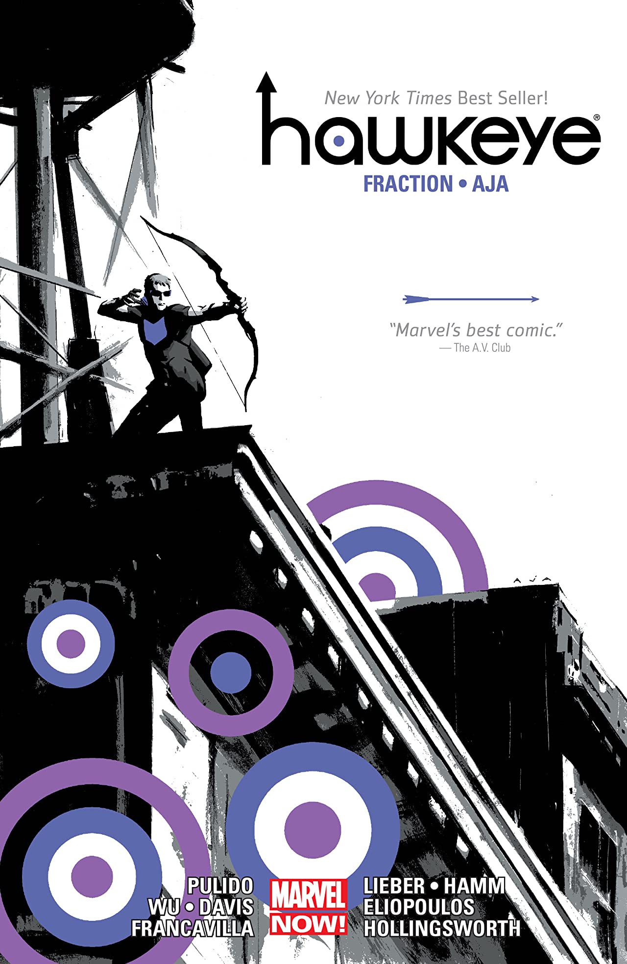 Book cover of Hawkeye By Matt Fraction & David Aja Omnibus by Matt Fraction, David Aja (Illus.), Matt Hollingsworth (Illus.), Annie Wu (Illus.)