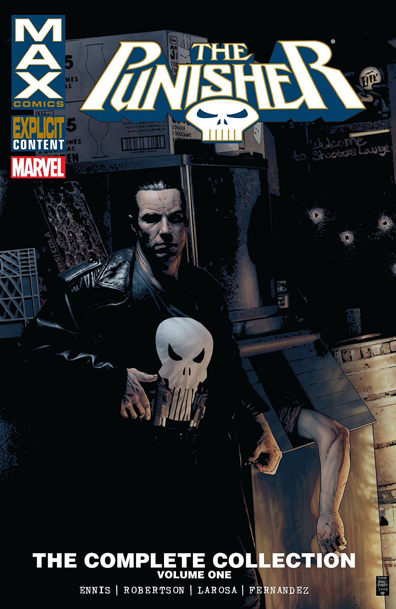 Book cover of The Punisher MAX: The Complete Collection, Vol. 1 by Garth Ennis (Writer), Tim Bradstreet (Writer), Darick Robertson (Illus.), Lewis LaRosa (Illus.), Leandro Fernández (Illus.)