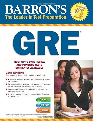 Book cover of Barron's GRE [With CD-ROM] by Sharon Weiner Green, Ira K. Wolf