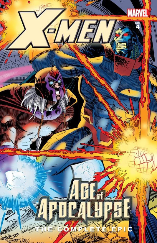 Book cover of X-Men: The Complete Age of Apocalypse Epic, Book 4 by Scott Lobdell, Warren Ellis, Jeph Loeb, John Francis Moore, Adam Kubert (Illus.), Carlos Pacheco (Illus.), Andy Kubert (Illus.), Terry Dodson (Illus.)