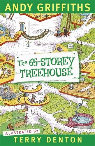 Book cover of The 65-Storey Treehouse by Andy Griffiths and Terry Denton