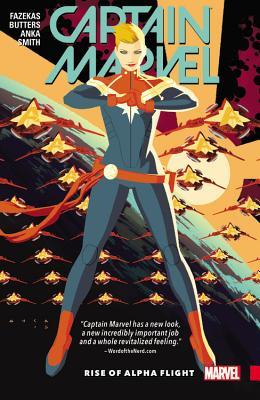 Book cover of Captain Marvel, Vol. 1: Rise of Alpha Flight by Michele Fazekas, Tara Butters, Kris Anka (Illus.), Felipe Smith (Illus.)