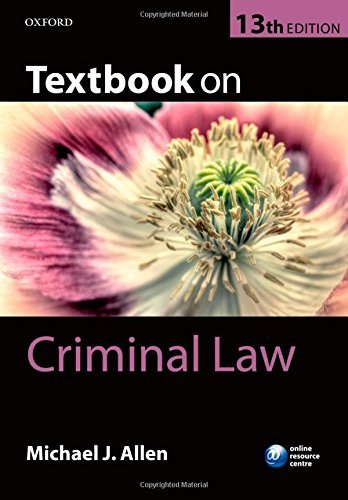 Book cover of Textbook On Criminal Law by Michael J.  Allen