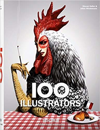 Book cover of 100 Illustrators by Steven Heller (Ed.), Julius Wiedemann (Ed.)