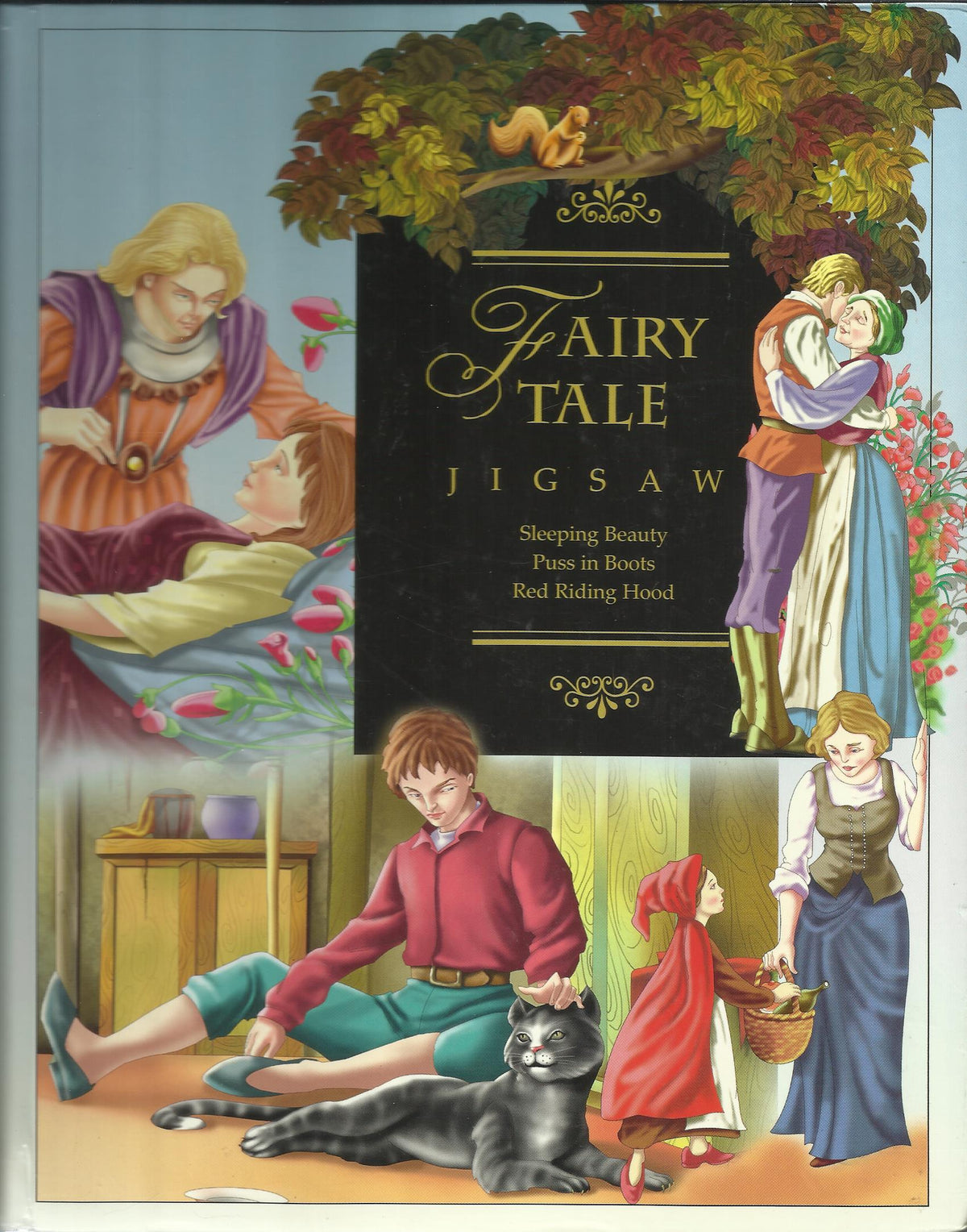 Book cover of Fairy Tale Jigsaw Book Sleeping Beauty, Puss In Boots, Red Riding Hood by Innovage