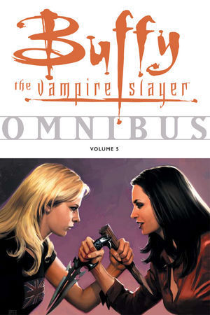 Book cover of Buffy The Vampire Slayer Omnibus Vol. 5 by Christopher Golden, Tom Fassbender, Jim Pascoe, Jane Espenson, Doug Petrie, Chris Boal, Cliff Richards (Artist)