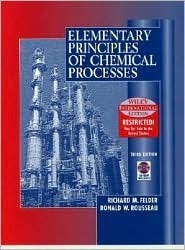 Book cover of Wie Elementary Principles of Chemical Processes With CD WIE by Richard M. Felder