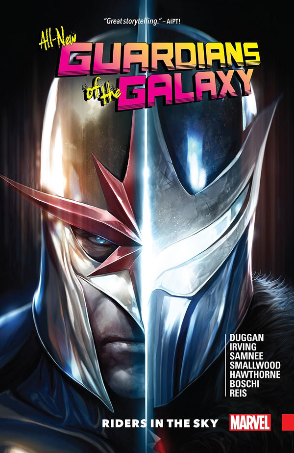 Book cover of All-New Guardians Of The Galaxy, Vol. 2: Riders In The Sky by Gerry Duggan, Frazer Irving, Chris Samnee (Illus.), Greg Small Wood (Illus.), Mike Hawthorne (Illus.)