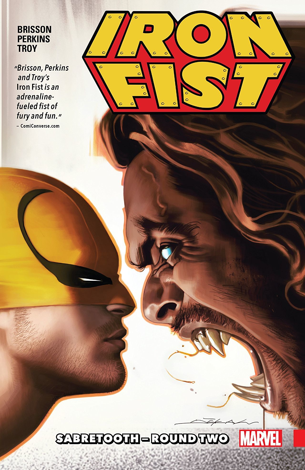 Book cover of Iron Fist, Vol. 2: Sabretooth - Round Two by Ed Brisson, Mike Perkins (Illus.)