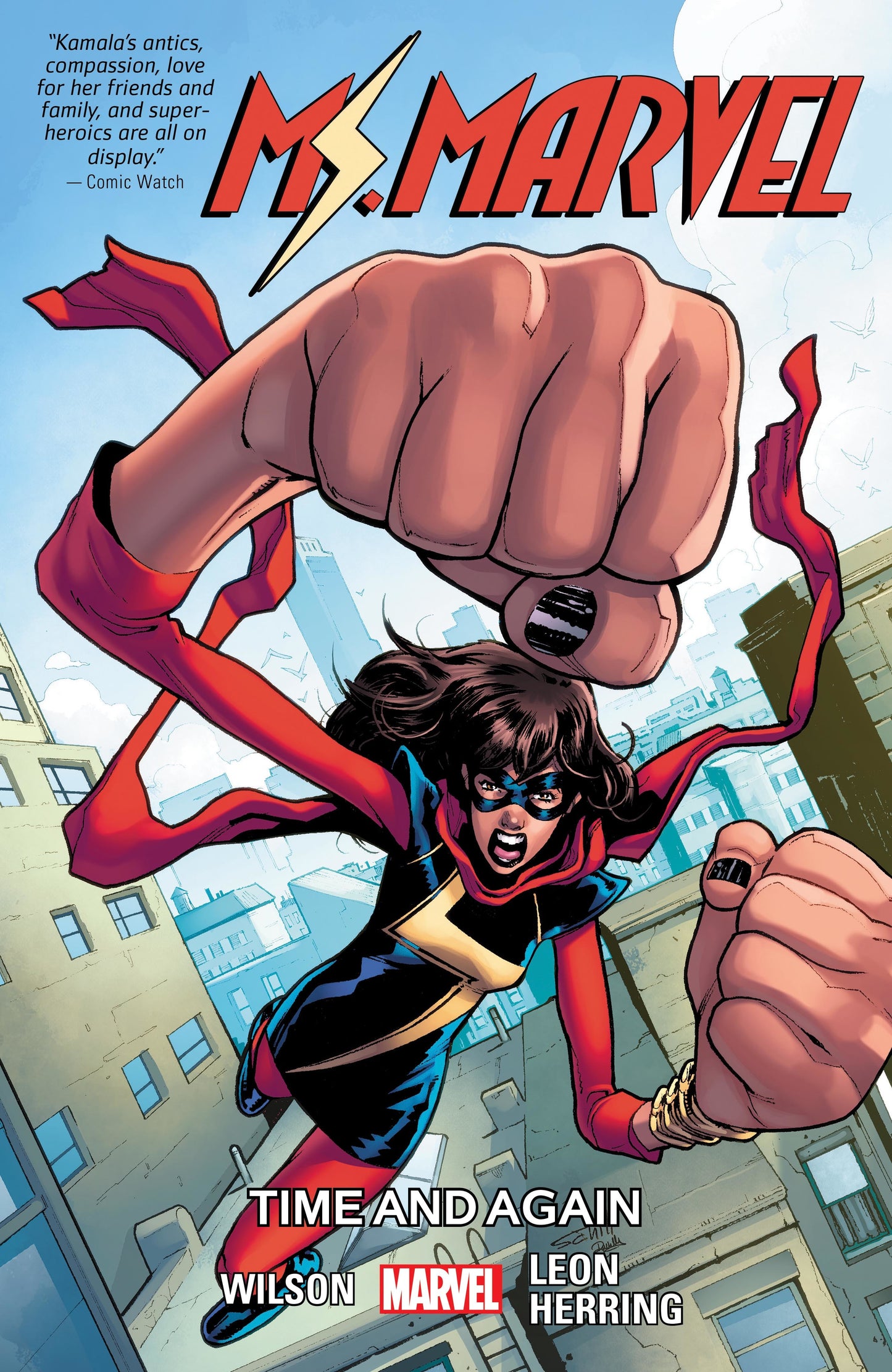 Book cover of Ms. Marvel, Vol. 10: Time And Again by G. Willow Wilson, Nico Leon (Illus.), Ian  Herring (Colorist)