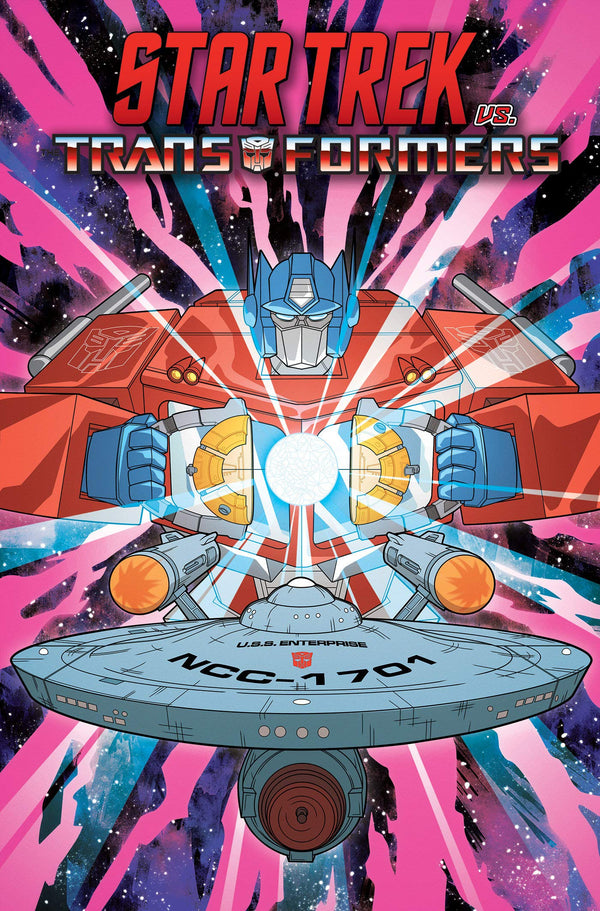 Book cover of Star Trek Vs. Transformers by John Barber, Mike Johnson, Philip Murphy (Illus.), Jack Lawrence (Illus.)