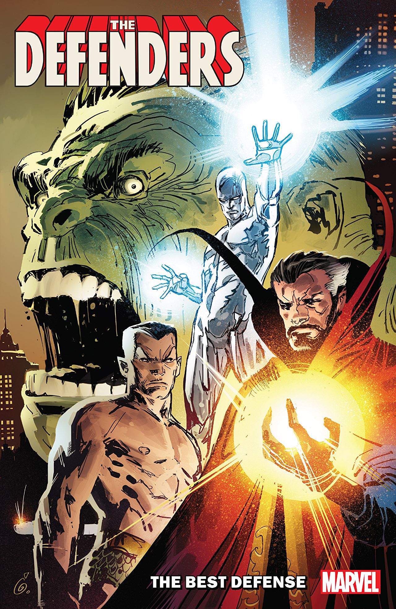 Book cover of Defenders: The Best Defense by Al Ewing (Writer), Chip Zdarsky (Writer), Gerry Duggan (Writer), Jason Latour (Writer)