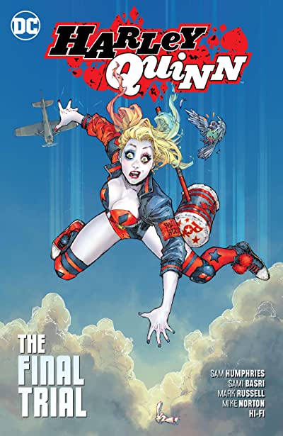 Book cover of Harley Quinn, Vol. 4: The Final Trial by Sam Humphries, Mark   Russell, Sami Basri (Illus.), Mike Norton (Illus.), Dan Jurgens (Illus.), Norm Rapmund (Illus.), Aaron Lopresti (Illus.), Matt Ryan (Illus.), Tom Derenick (Illus.), Trevor  Scott (Illus.), Hi-Fi (Colorist), Jessica Kholinne (Colorist), Ivan Plascencia (Colorist), Dave Sharpe (Letterer), Steve Wands (Letterer)