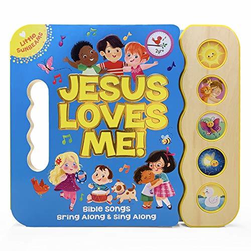 Book cover of Jesus Loves Me 5-Button Songbook - Perfect Gift For Easter Baskets, Christmas, Birthdays, Baptisms, And More by Ginger Swift, Cottage Door Press (Ed.), Monique Dong;Monique Dong (Illus.)