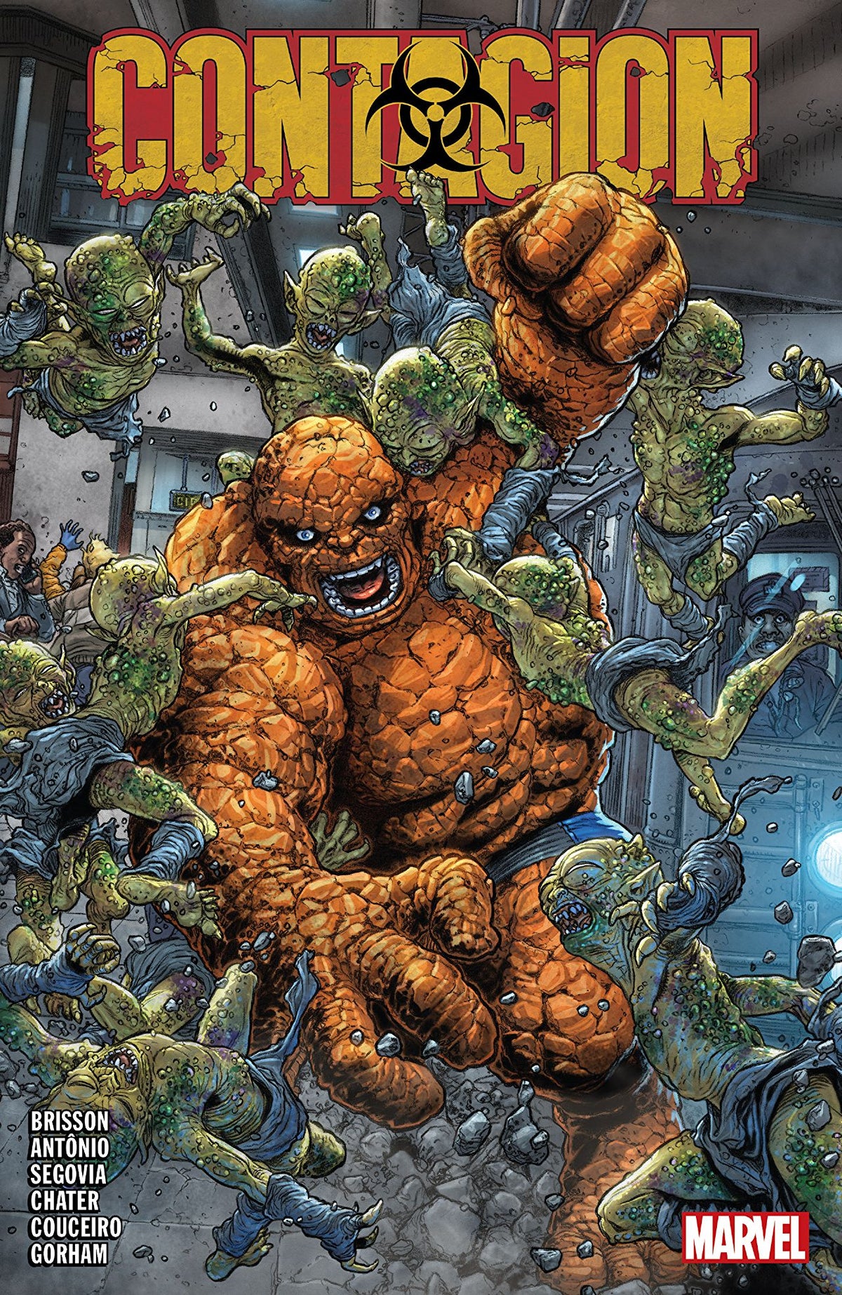 Book cover of Contagion by Ed Brisson, Rogê Antônio (Artist), Stephen Segovia (Artist), Mack Chater (Artist), Damian Couceiro (Artist), Adam Gorham (Artist), Veronica Gandini (Colorist), Andrew Crossley (Colorist), Cory Petit (Letterer)
