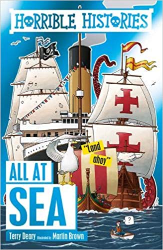 Book cover of All at Sea by Terry Deary, Martin    Brown (Illus.)