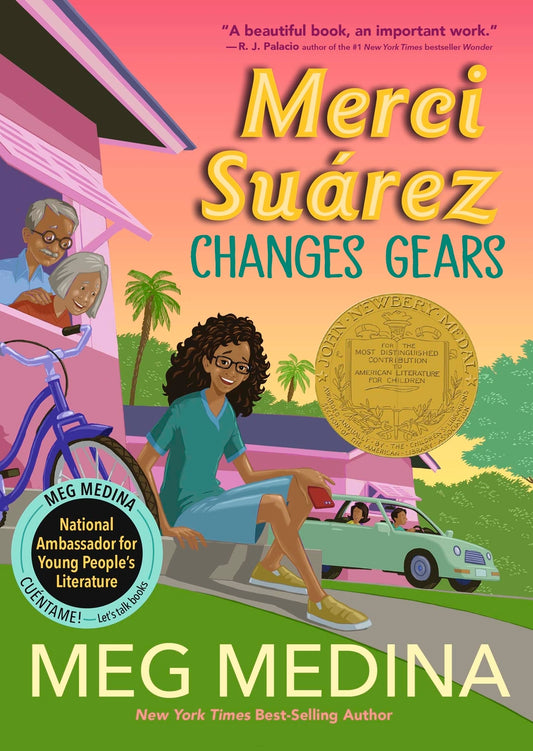 Book cover of Merci Suárez Changes Gears by Meg Medina