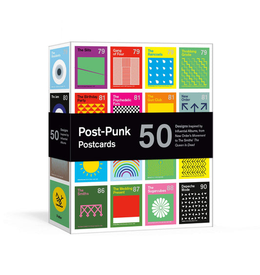 Book cover of Post-Punk Postcards: 50 Designs Inspired By Influential Albums, From New Order's Movement To The Smiths' The Queen Is Dead by Dorothy