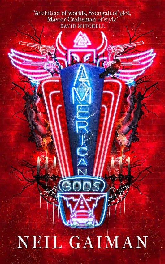 Book cover of American Gods by Neil Gaiman