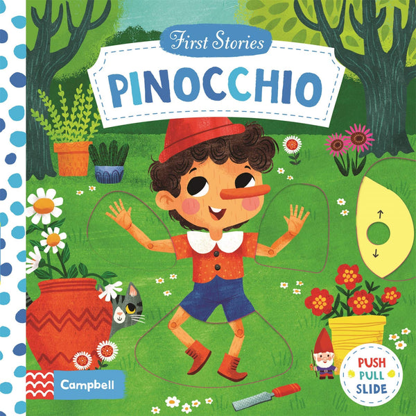 Book cover of Pinocchio by Miriam Bos (Illus.)