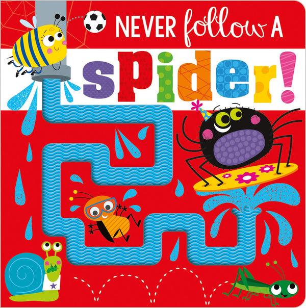 Book cover of Never Follow a Spider! by Rosie Greening, Stuart Lynch (Illus.)