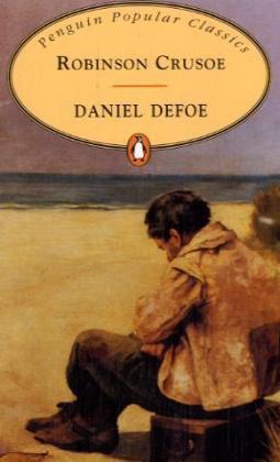 Book cover of Robinson Crusoe by Daniel Defoe ( DAN NI ER DI FU )