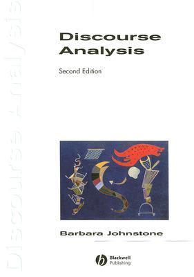 Book cover of Discourse Analysis by Barbara Johnstone