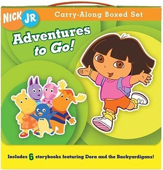 Book cover of Adventures To Go!: Carry Carry-Along Boxed Set [Six Storybooks Featuring Dora And The Backyardigans] by Various