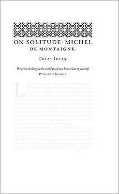 Book cover of On Solitude by Michel de Montaigne