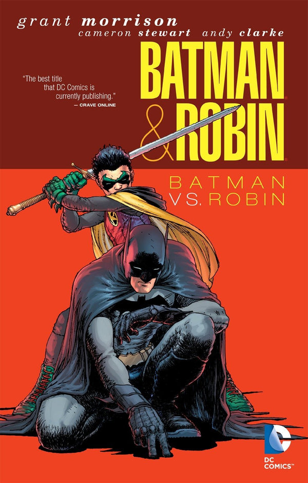 Book cover of Batman & Robin, Vol. 2: Batman Vs. Robin by Grant Morrison (Writer), Cameron   Stewart (Artist), Andy Clarke (Penciler), Scott Hanna (Inker), Dustin Nguyen (Artist)